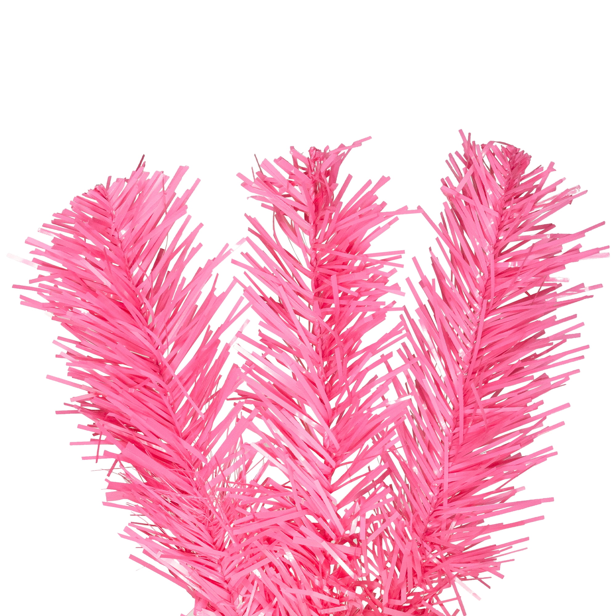 Artificial Tinsel Christmas Tree - 3' - Pink - Unlit