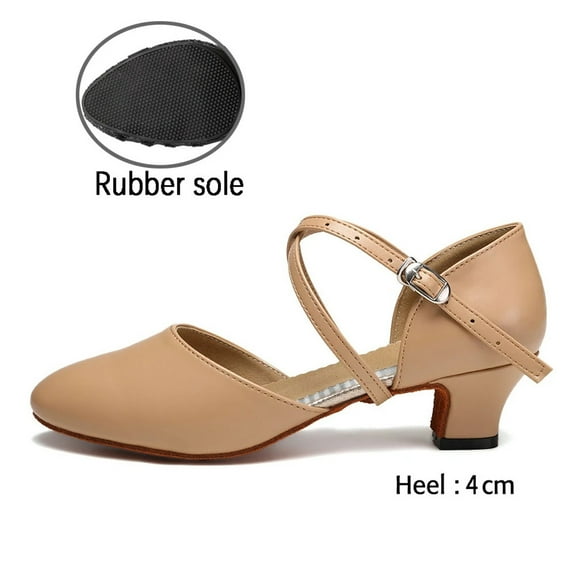 Women Dance Shoes Latin Party Tango Jazz Elegant Dancing Shoes Lace-up Suede Sole Closed Toe Microfiber Leather