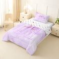 thumbnail image 2 of Manfei Light Purple Bow Twin Comforter Sets,Girls Personalized Letter A Bedding Set,Polkadot Reversible,2pcs,1 Comforter and 1 Pillowcase, 2 of 7