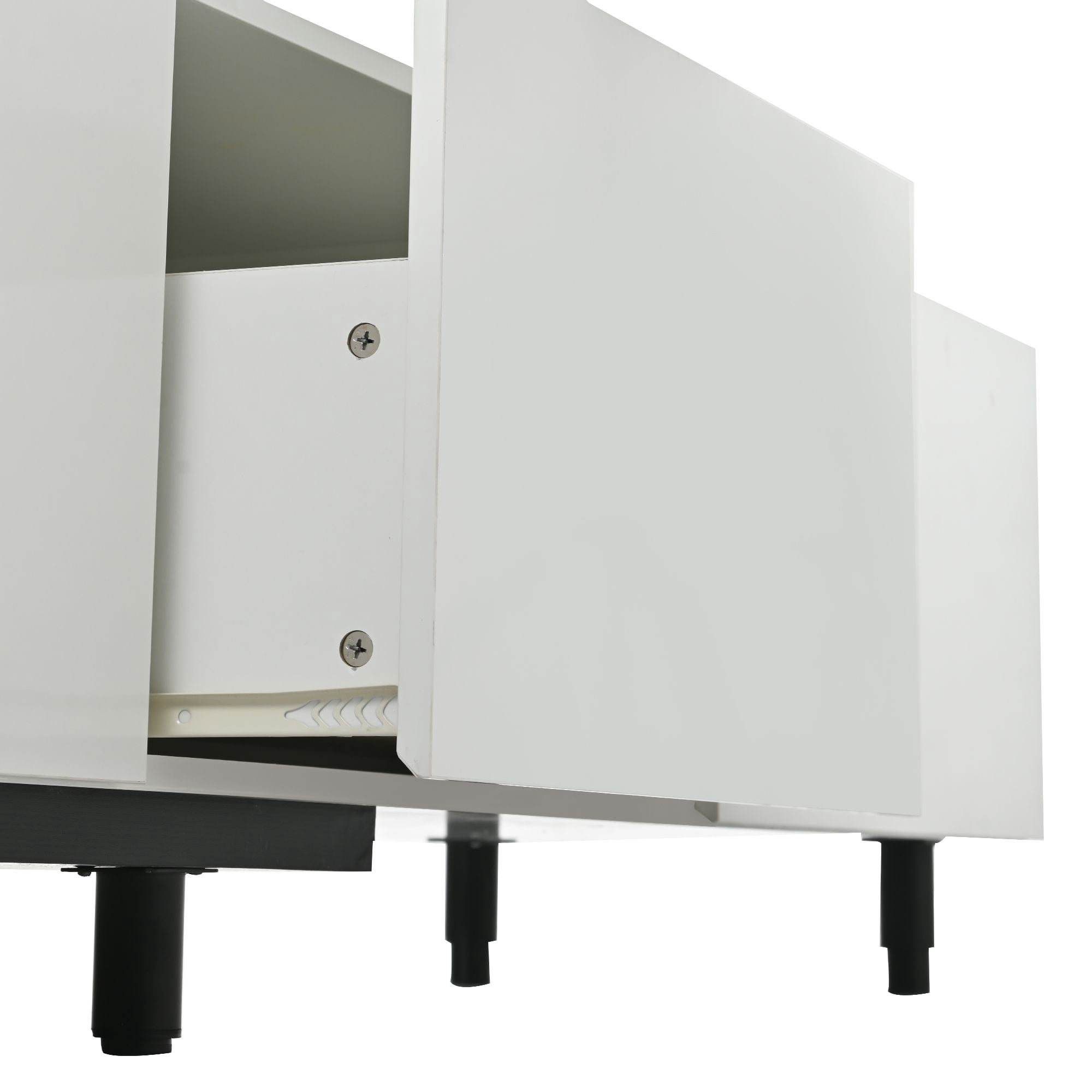 Aukfa TV Stand with 3 Large Drawers for TVs up to 80" - White