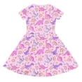 thumbnail image 5 of Wxolcjlv Girls Summer Dresses Dinosaur Print Short Sleeve Lightweight Casual Dress, Sizes 4-14, 5 of 5
