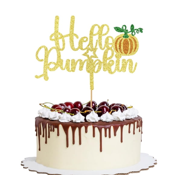 Suministros para decoración de tartas YQLXDHBD Hello Pumpkin para fiesta de cumpleaños