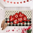thumbnail image 2 of Valentine''s Day Red Heart Decorative Front Door Mat, Buffalo Plaid Polka Dot Farmhouse Doormat Indoor Outdoor Non-Slip Floor Entryway Rug, Anniversary Wedding Home Kitchen Decoration 17x30 Inch, 2 of 6