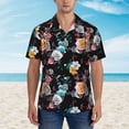 thumbnail image 4 of Balery Hibiscus Rose Print Men's Hawaiian Shirts Short Sleeve Beach Shirt Relaxed Fit Vacation Button Down Shirts-Large, 4 of 9
