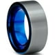 Tungsten Wedding Band Ring 8mm for Men Women Comfort Fit Blue Pipe Cut Brushed Lifetime Guarantee – image 2 sur 5
