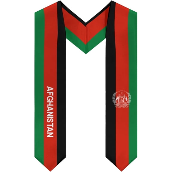 Afghanistan Flag (2) Graduation Stole Shawl Sash Honor For Study Aboard International Students