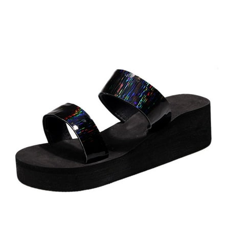 

VerPetridure Sandals for Women Dressy Summer Fashion Women s Shoes Casual Round Toe Wedge Heel Slippers Sandals