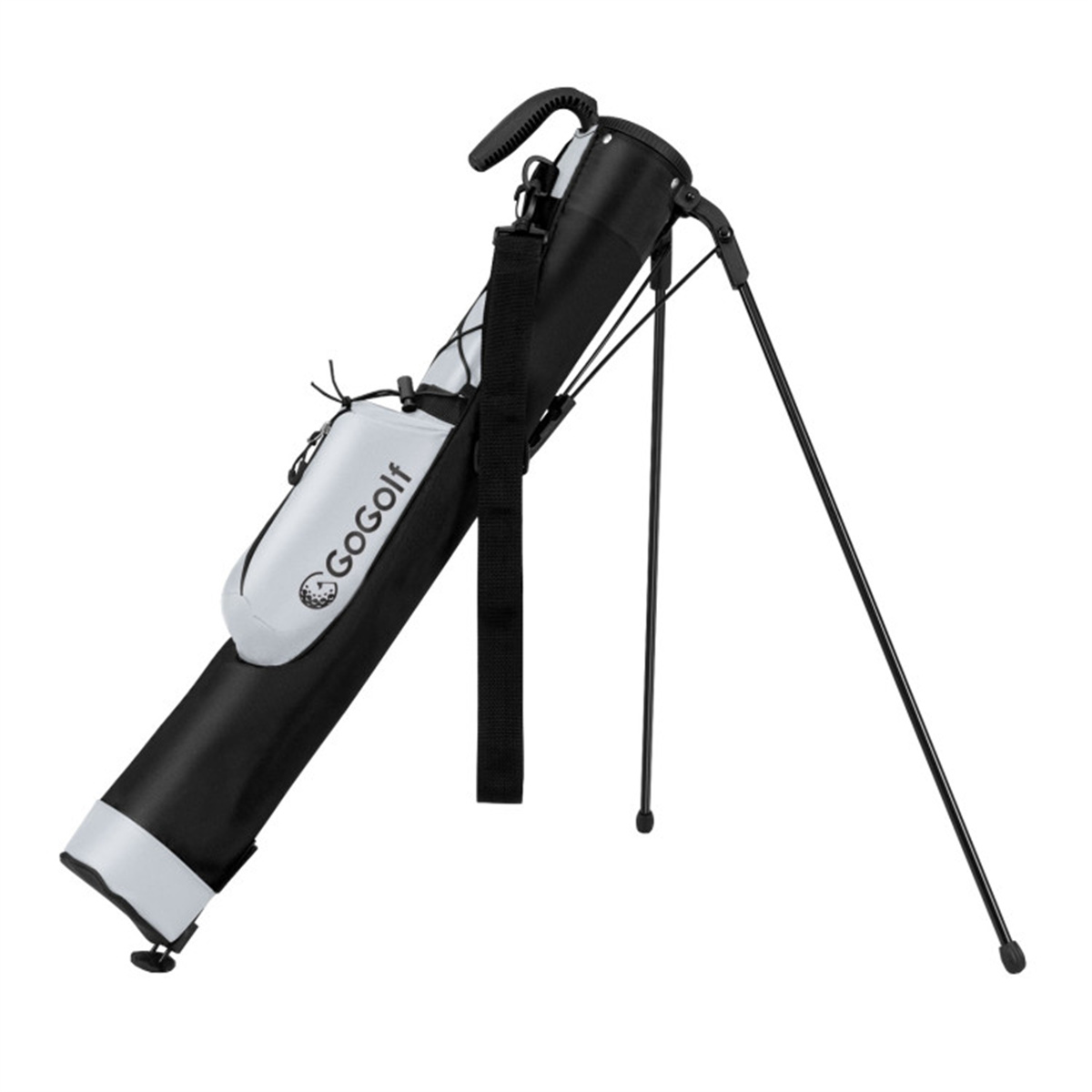 1. Portable Golf Carry Bag Grey Black Dual Carrying Shoulder Strap Top Handle