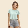 thumbnail image 3 of Dalix Butterfly Embroidered Cropped Flowy Soft Cotton Short Sleeve T Shirt Womens in Dusty Blue 2XL XX-Large, 3 of 5