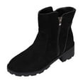 thumbnail image 4 of POROPL Womens Ankle Boots Fashion Chunky Suede Retro Shoes,Womens Boots Size 5.5, 4 of 7