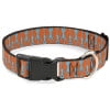 Rick and Morty Pet Collar, Dog Collar Plastic Buckle, Mr. Meeseeks Poses Flip Orange, 7 to 8.5 Inches 0.5 Inch Wide