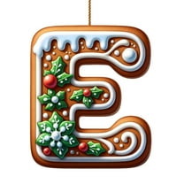 Zmeidao 26 Alphabet Ornaments for Christmas Tree, Initial Candy Cane Letter Pendant with Berries Pattern, Monogram Hanging Decorations for Party Gifts DIY Decor