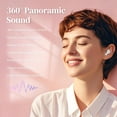 thumbnail image 5 of Pink Heart Wireless Earbuds for Girls Kids, Cute Small Mini Tiny Invisible Earbuds Wireless Bluetooth for Small Ears Canals Women Rose Gold Kawai Blue Tooth Ear Buds for iPhone Android, White, 5 of 8
