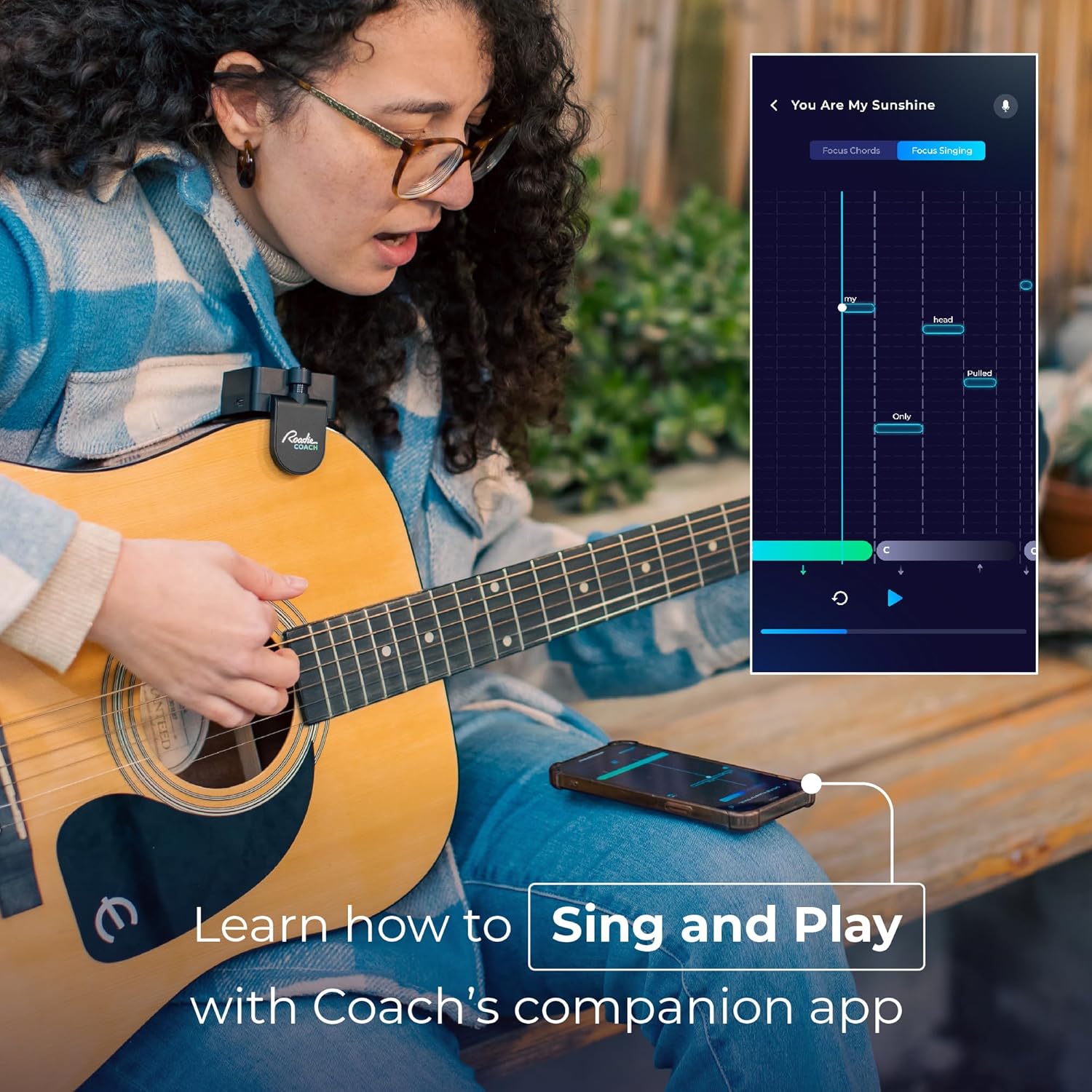 Roadie Tuner Coach Voice and Instrument Recorder with Dual Microphones | Multi-Tool Tuner and MIDI Controller| For All Types of Guitars and Ukuleles
