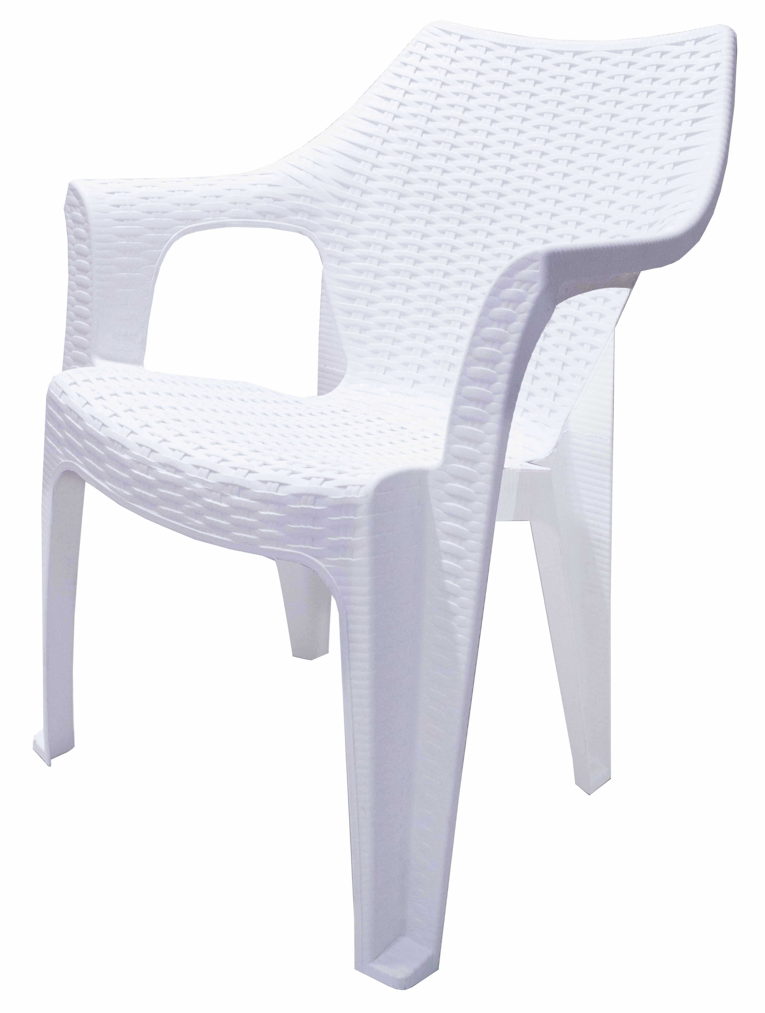 Inval Comfort Outdoor Dining Chair 4Pack Stackable, White