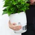 thumbnail image 4 of Cache-pot de Plante Intérieur Plastique Rotin Cache-Fleur Rond Décor Moderne Jardinière, 4 of 7