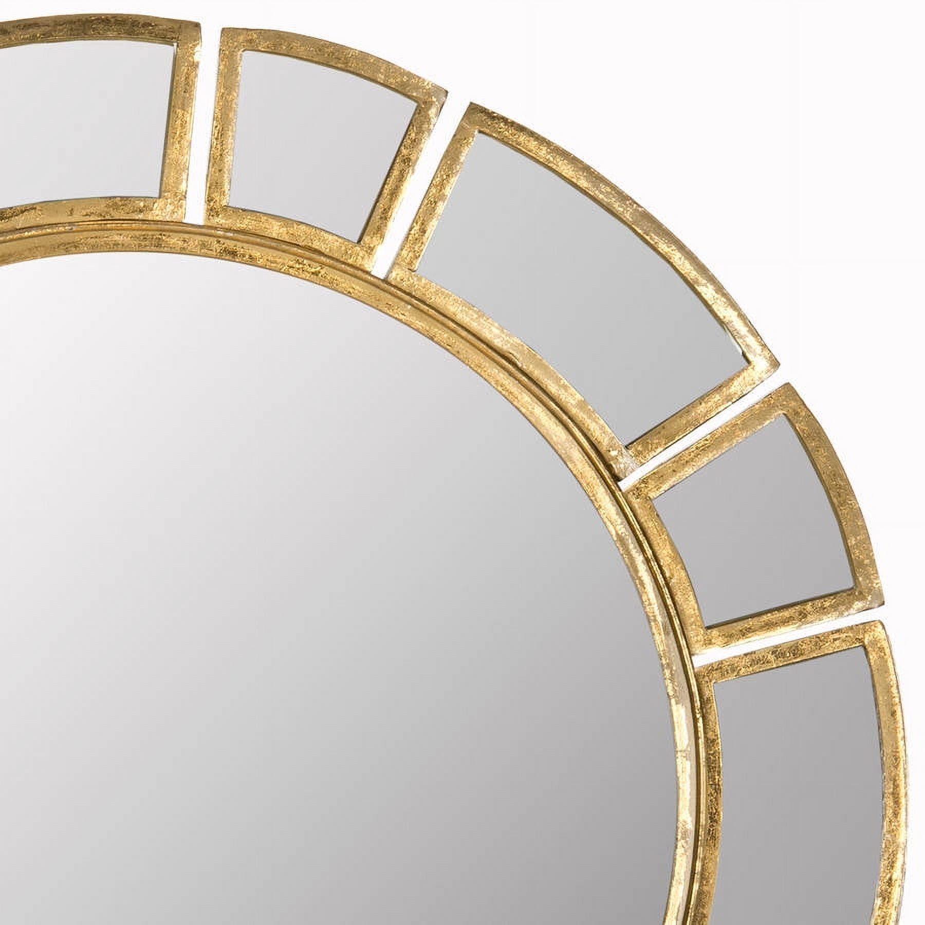 SAFAVIEH 24" Round Deco Sunburst Mirror, Antique Gold