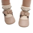 thumbnail image 5 of Wolcakyue Baby Girls Dress Shoes Mary Jane Bowknot Flats None-Slip Sole Princess Shoes for ,Khaki 5, 5 of 5