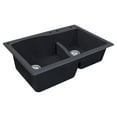 thumbnail image 7 of Transolid Aversa SilQ Granite 33-in. Drop-in Kitchen Sink with 4 BACE Faucet Holes in Black, 7 of 7