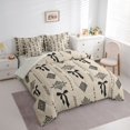 thumbnail image 3 of Feelyou Girly Hippie Bowknot Comforter Set 7pcs, Retro Boho Damask Queen Bedding Sets, 3 of 8