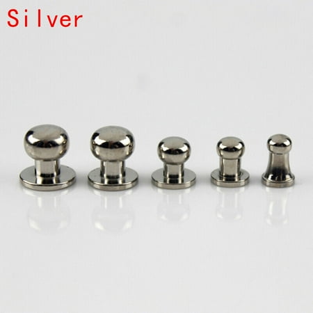 

10Set Sam Brown Button Screw Studs Round Head Browne Monk Rivets