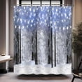 thumbnail image 3 of Winter Shower Curtain, Snow Forest Shower Curtain Nature Scenery Shower Curtain Set Waterproof Bath Tub Curtain Bathroom Decor with 12 Hooks, 72x72 inches, 3 of 6