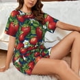thumbnail image 4 of Fotbe Strawberry2 Conjunto de Pijama Estampado para Mujer, 2 Piezas, Ropa de Dormir con Camiseta de Manga Corta y Shorts Suaves-Large, 4 of 6