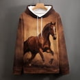 thumbnail image 5 of LAOLIUSN Novelty Horse Print Hoodie Animal 3D Pattern Sweatshirt Hooded Pullover with Pocket S-4XL, 5 of 7