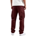 thumbnail image 6 of TOMVIGX Cargo Pants for Men Drawstring Casual Baggy Sweatpants Elastic Waist Workout Pants Athletic Straight Leg Trousers Hiking Work Pants, 6 of 8