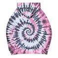 thumbnail image 4 of Sriper Women's Crewneck Sweatshirts, Lightweight Tie-Dye Hoodie with Fleece Liner, Casual Gym Wear, Tunic Pullover Tops, Fall Winter Clothes, Trendy Oversized Fit, Soft & Cozy Fabric Pink 2X, 4 of 5