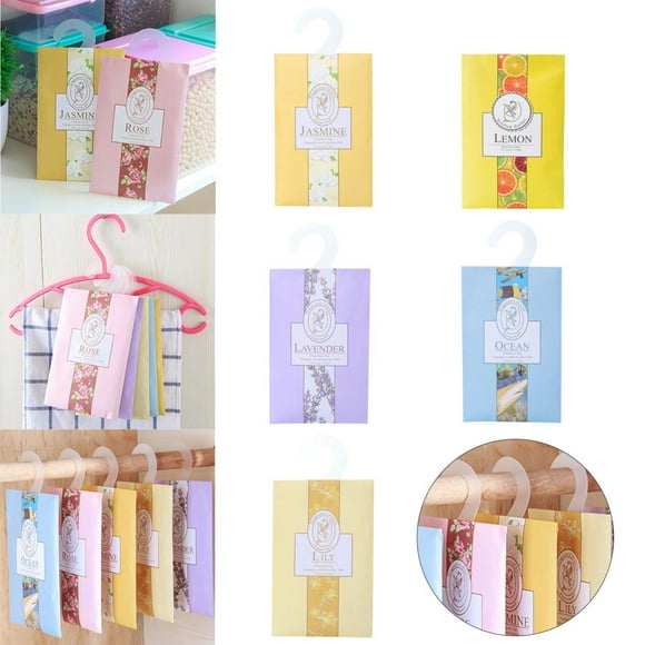 10 Paquets Sacs Parfumés à Fleurs d'Air pour Garde-Robe, Tiroirs, Placards et Chambres, Parfum de Voiture avec Cintre