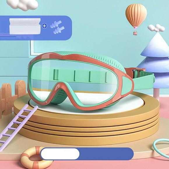 Xihbxyly Gafas de Natación, Montura Grande, Lentes Impermeables y Antivaho, Visión Panorámica Subacuática, Ajuste Cómodo y Seguro, Correa Ajustable, Aptas para Niños de 6 a 14 Años (1 Juego)