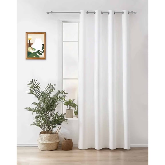 Solid Color Thermal Insulated Blackout Curtains for Bedroom 72 Length White Room Darkening Curtain 1 Panel Grommet Window Curtain Drape for Living Room Nursery Room