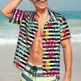 thumbnail image 5 of Yiaed Trendy Colorful Pineapples Print Hawaiian Shirt for Men Short Sleeve Button Down Shirts Beach Shirts for Men-X-Large, 5 of 5