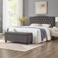 thumbnail image 5 of Dark Gray Tufted Storage Bench | Ample Space for Magazines and Pillows, Create a Clean Area, 5 of 5