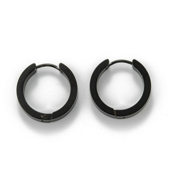 12 Pair 304 Stainless Steel Huggie Hoop Earrings Hypoallergenic Earrings Thick Hoop Earrings Ring Shape Electrophoresis Black 20x4mm Pin: 1mm Material: 304 Stainless Steel