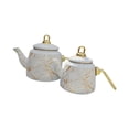 thumbnail image 2 of veasfak 2Pcs Enamel Tea Pot Set Easy to Clean Tea Jug for Home Use Kitchen Tea House White, 2 of 9