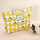 thumbnail image 2 of Bolsa de maquillaje de lona, bolsa de maquillaje de gran capacidad, bolsa de cosméticos, bolsas de cosméticos para mujeres para monedero, bases, lápices labiales, pinceles, amarillo, 2 of 7