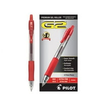 G2 Premium Retractable Gel Pen 0.5mm, Red Ink, Smoke Barrel, Dozen