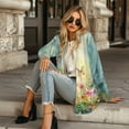 thumbnail image 4 of SCRAWLGOD Butterfly Flower Cardigan Jacket for Women Dressy Sweaters for Women Trendy Long Sleeve Work Cardigan for Women Office Size S Comfy Ladies Cardigan Sweatshirts, 4 of 7