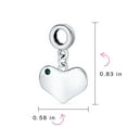 thumbnail image 3 of Bling Jewelry Womens Initial Alphabet Bead Charm with Emerald Crystal Heart for European Bracelet, 3 of 4