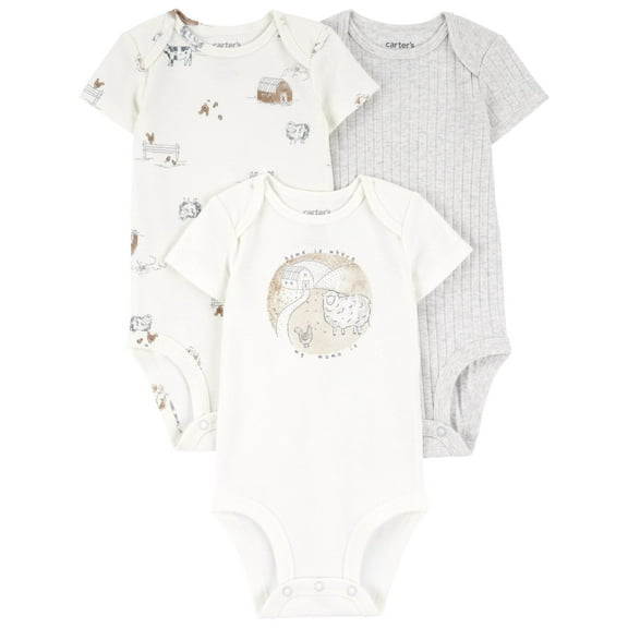 Carter's Child of Mine Baby Bodysuit, 3-Pack, Sizes Preemie-18 Months