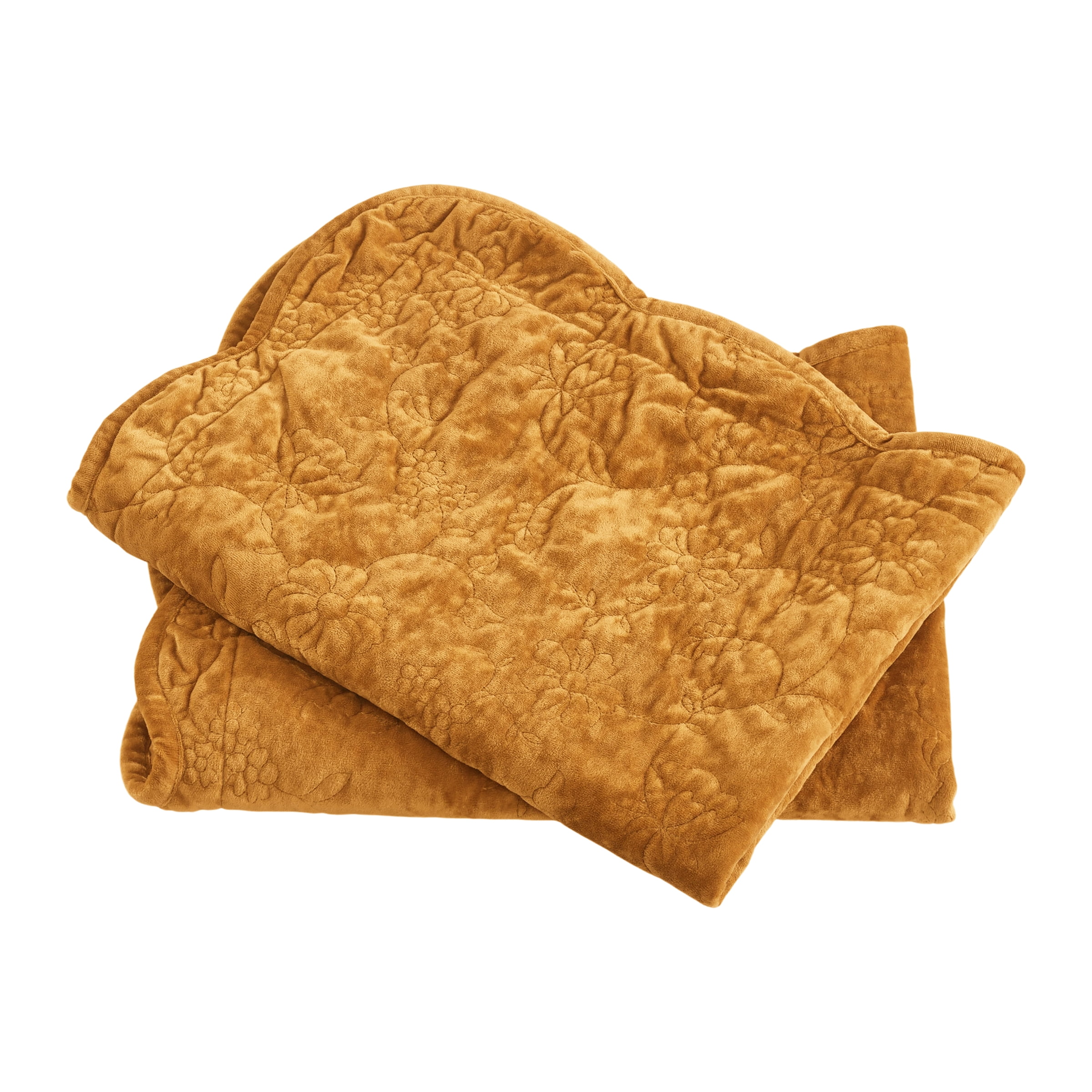The Pioneer Woman Eloise Floral Velvet Pillow Shams, King, Amber Yellow, 2 Pack