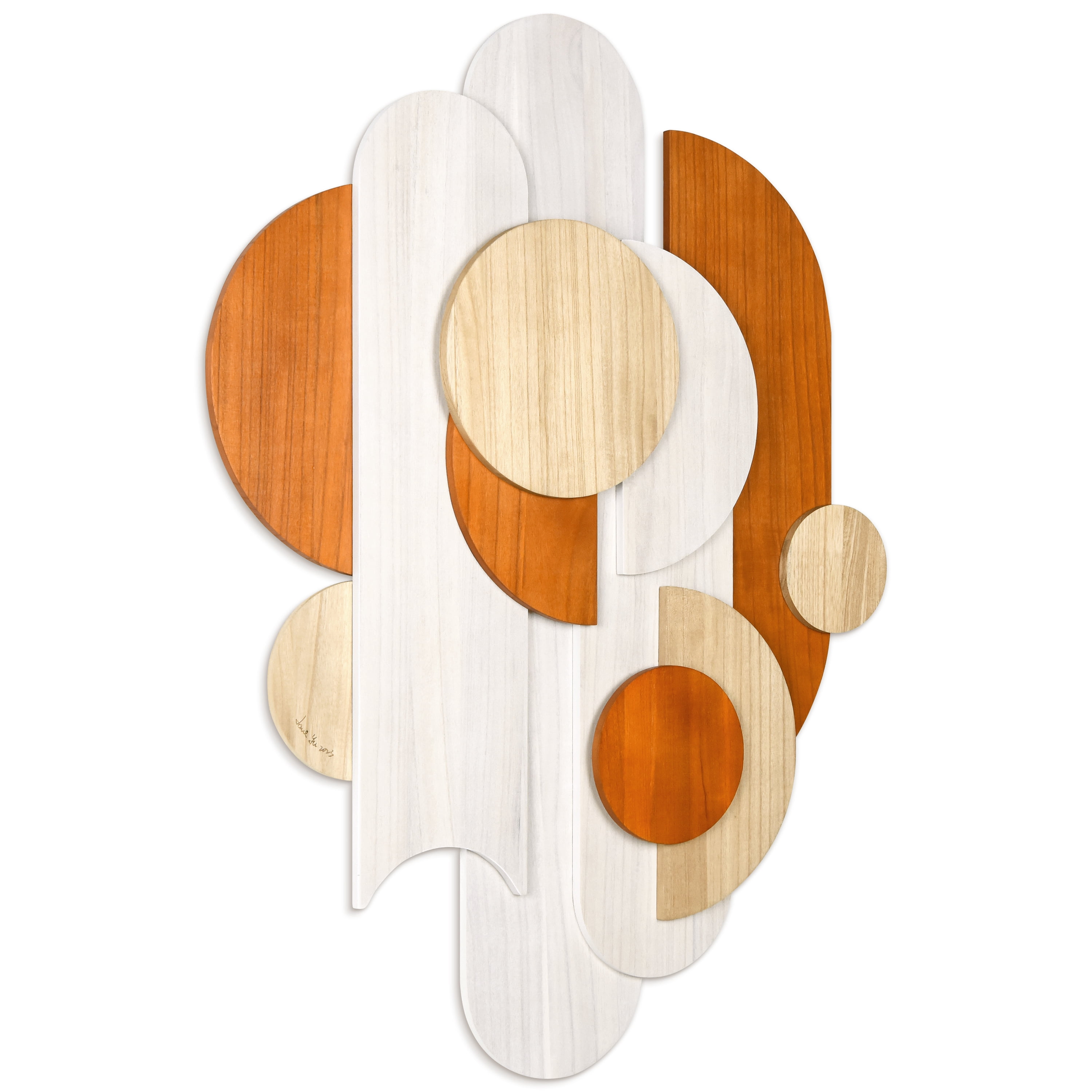 "Cinnamon Dreamscape I" Hand Made Dimensional Solid Paulownia Wood Abstracts Wall Art