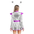 thumbnail image 6 of Aislor Women's Alien Cosplay Dress with Hair Hoop Astronaut Long Sleeve Shiny A-line Halloween Silver M, 6 of 7