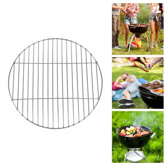 Grille Ronde en Acier Inoxydable de Remplacement pour Barbecues au Charbon de Bois Grille de Cuisson Circulaire pour Camping Pique-Nique Rassemblements en Plein Air Préparation Alimentaire