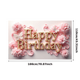 thumbnail image 3 of Pink Floral Themed Happy Birthday Banner Backdrop Background Party Decorations Photography Props for Birthday Party Celebrations Family Gatherings Photo Booth Setups and Event Decors, 3 of 8