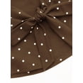 thumbnail image 4 of Women Y2k Polka Dots Boat Neck Tank Top Cute Sleeveless Slim Fitted Side Ruched Tie Back Vest Top Brown L, 4 of 8