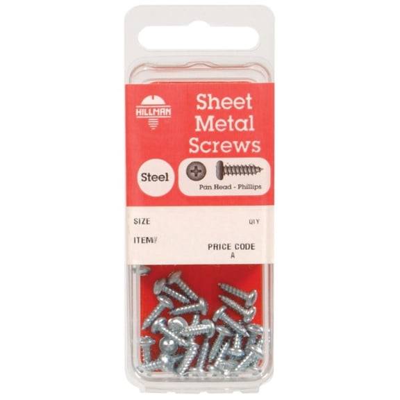 Hillman 5493 10 x 3 in. Zinc Plated Phillips Pan Head Sheet Metal Screw- pack of 10