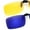 Yellow night vision/Blue, variant on TINHAO 2 Pairs Clip On Sunglasses Flip Up Day&Night Driving Glasses UV400 Anti Glare Over Prescription Glasses